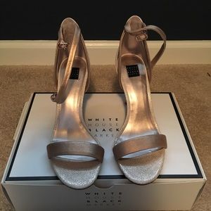 White House Black Market Heel Sandals- Rose Gold
